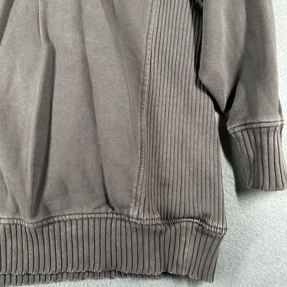 Aerie Womens XL Grey Ribbed Crew Neck Long Sleeve Pullover Sweatshirt - Picture 7 of 11